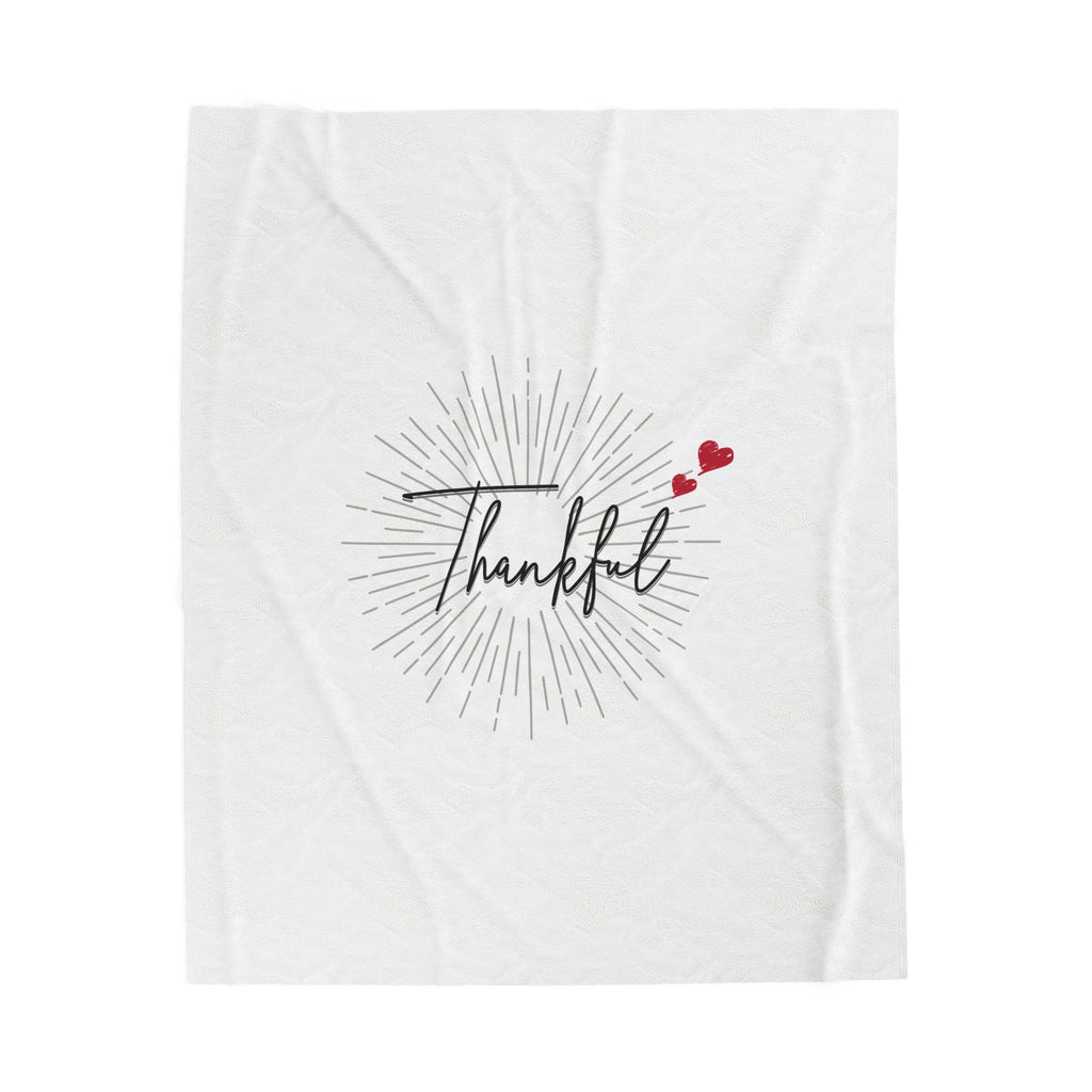 Thankful Velveteen Plush Blanket — Cozy Thankful Throw for Thanksgiving & Gratitude Gifts