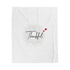Thankful Velveteen Plush Blanket — Cozy Thankful Throw for Thanksgiving & Gratitude Gifts