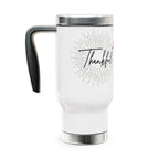 Thankful Stainless Steel Travel Mug — 14oz Insulated Handle Mug