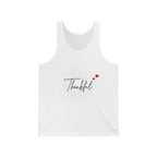Thankful Script Tank Top — Minimal Thanksgiving Gratitude Graphic