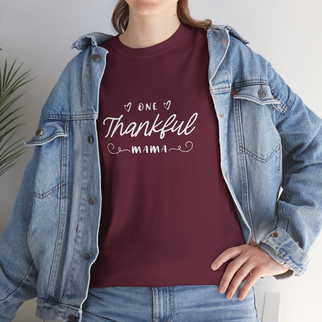 Thankful Mama T-Shirt — Cozy Mom Thanksgiving Tee