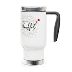 Thankful Stainless Steel Travel Mug — 14oz Insulated Handle Mug