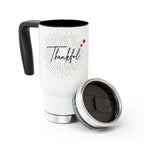 Thankful Stainless Steel Travel Mug — 14oz Insulated Handle Mug