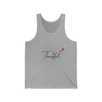 Thankful Script Tank Top — Minimal Thanksgiving Gratitude Graphic