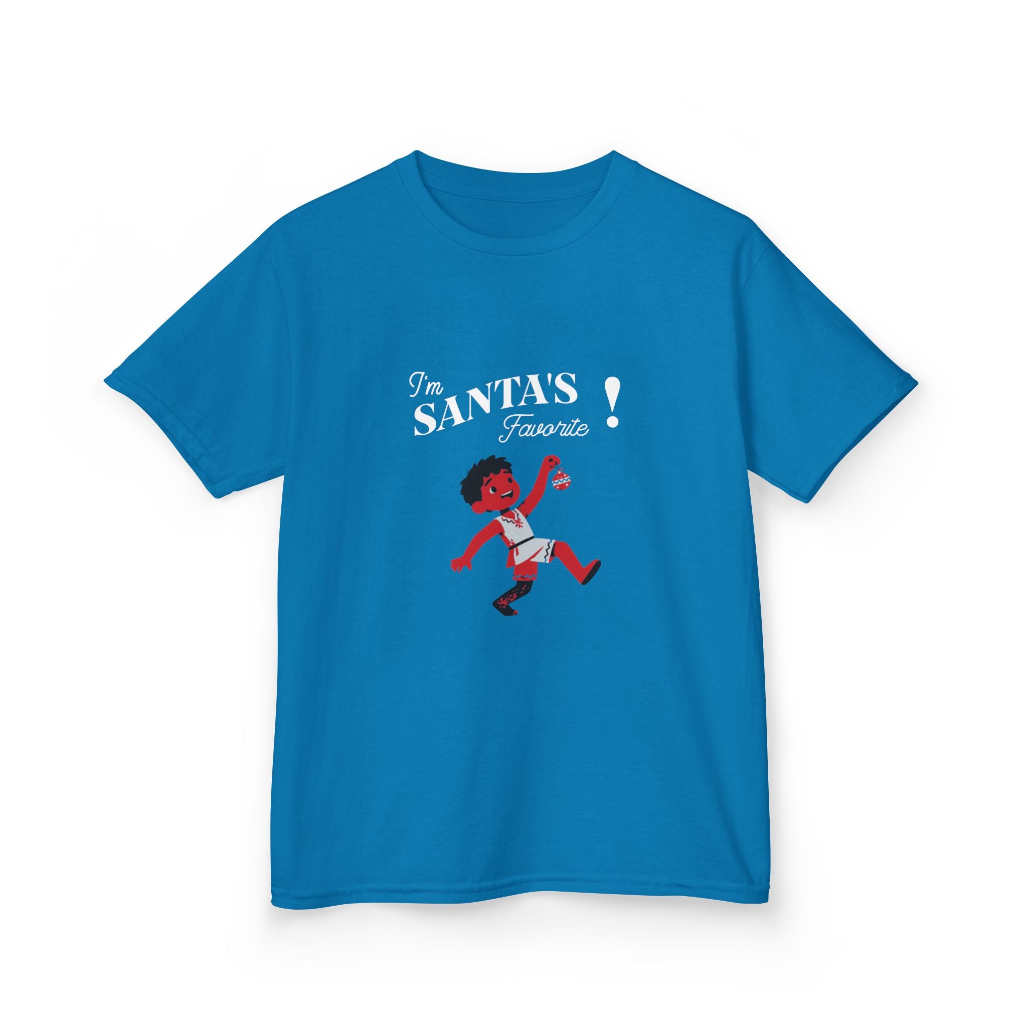 Kids T-Shirt — "I'm Santa’s Favorite" Festive Elf Graphic Tee