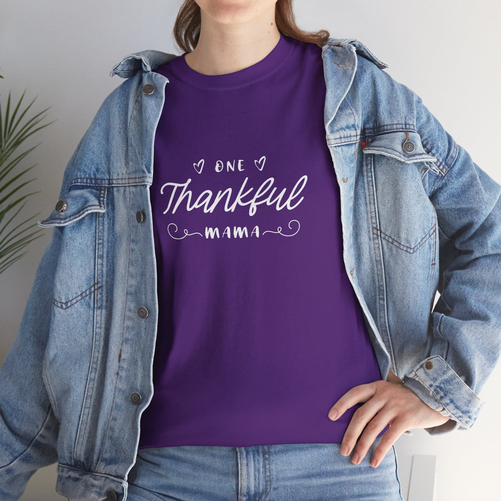 Thankful Mama T-Shirt — Cozy Mom Thanksgiving Tee