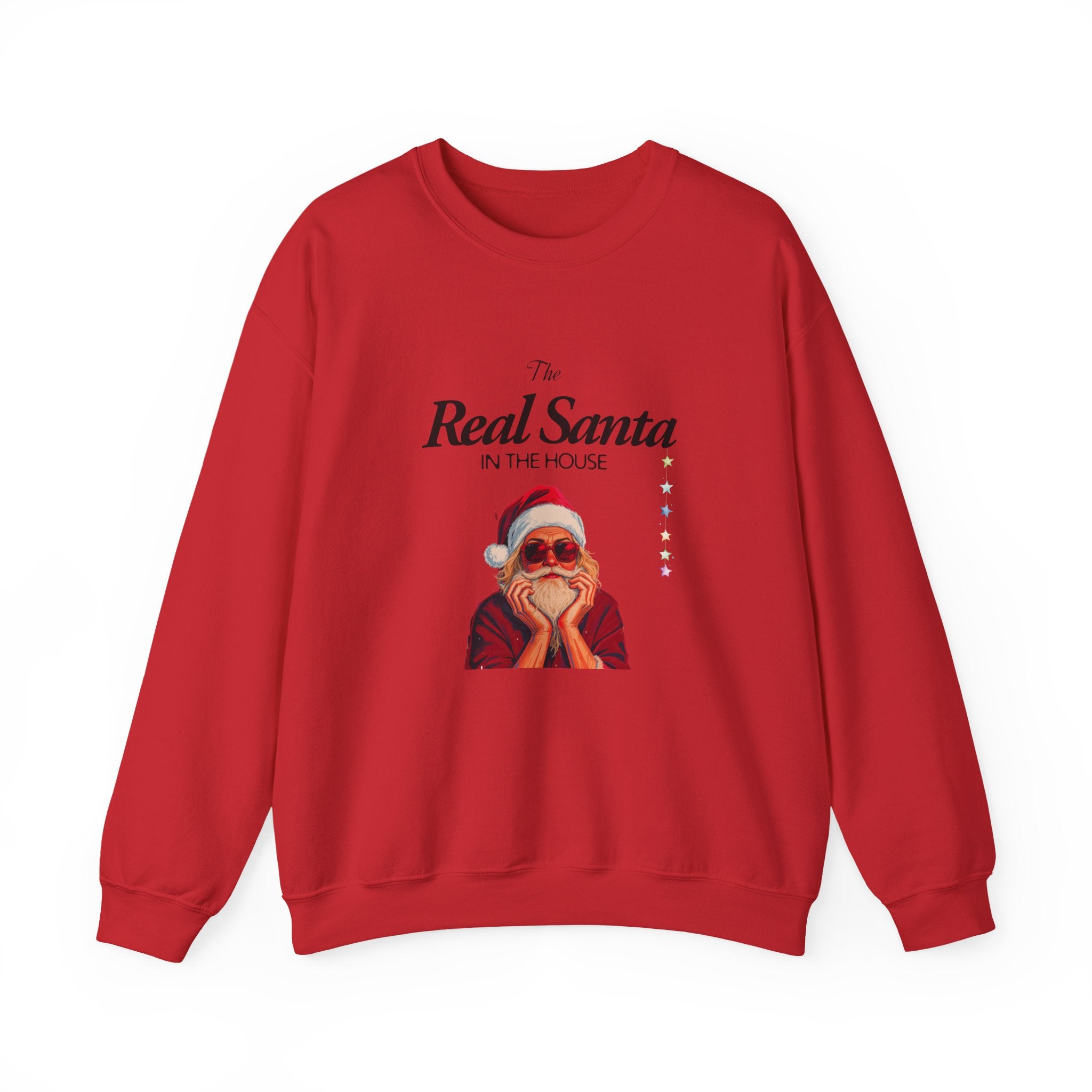 Sweatshirt — "The Real Santa in the House" Vintage Santa Holiday Crewneck