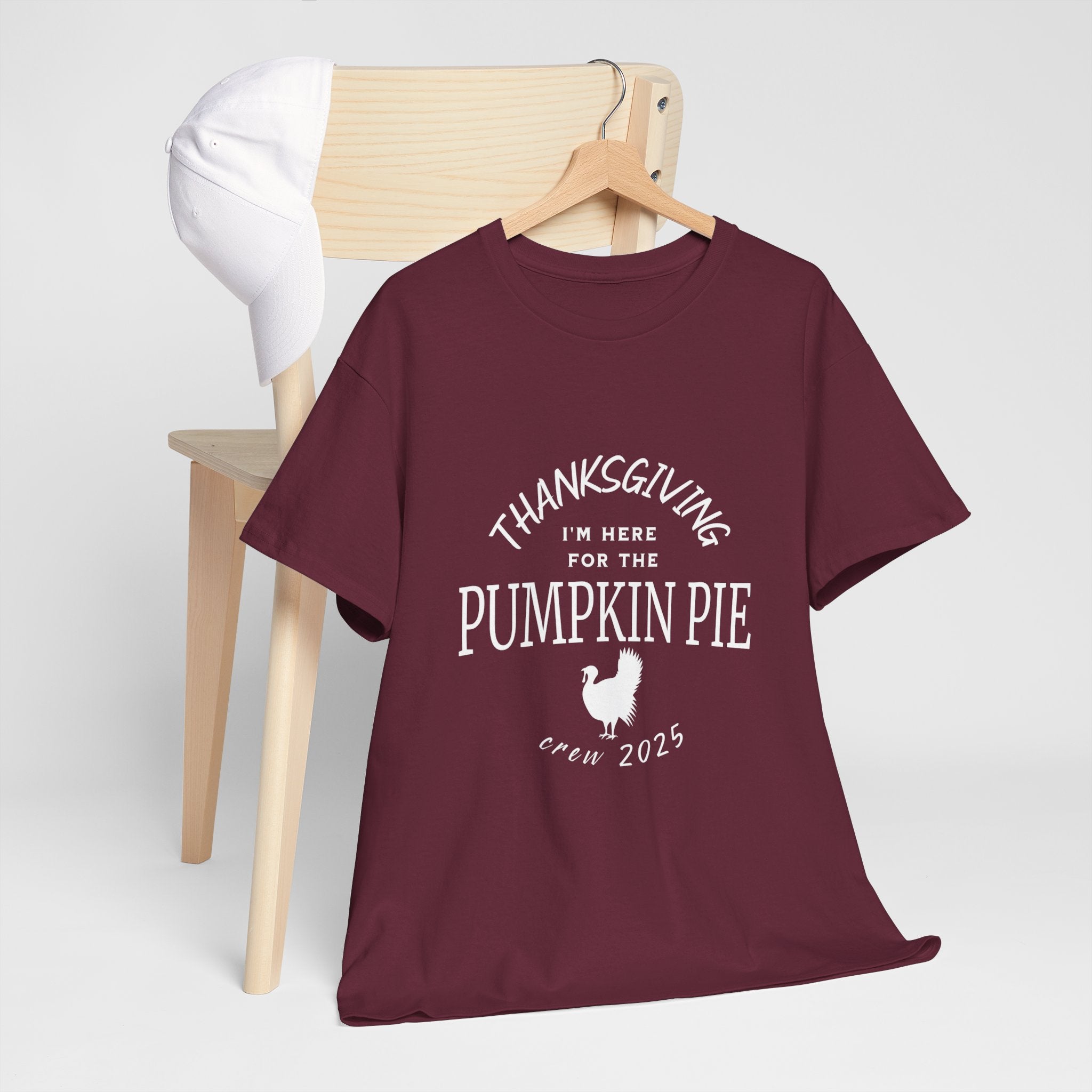 Thanksgiving 2025 Unisex Tee - I'm Here for the Pumpkin Pie