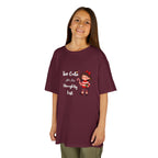 Kids T-Shirt — "Too Cute for the Naughty List" Holiday Elf Graphic