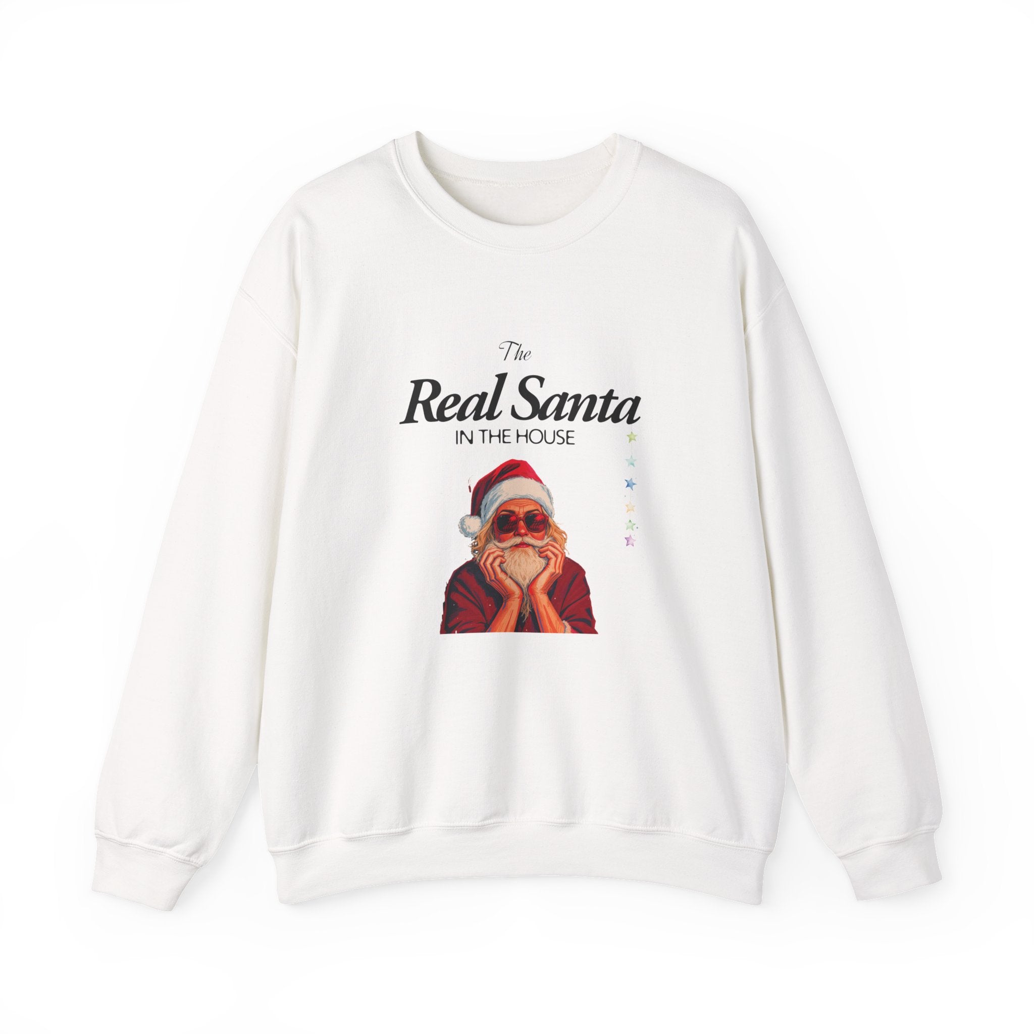 Sweatshirt — "The Real Santa in the House" Vintage Santa Holiday Crewneck