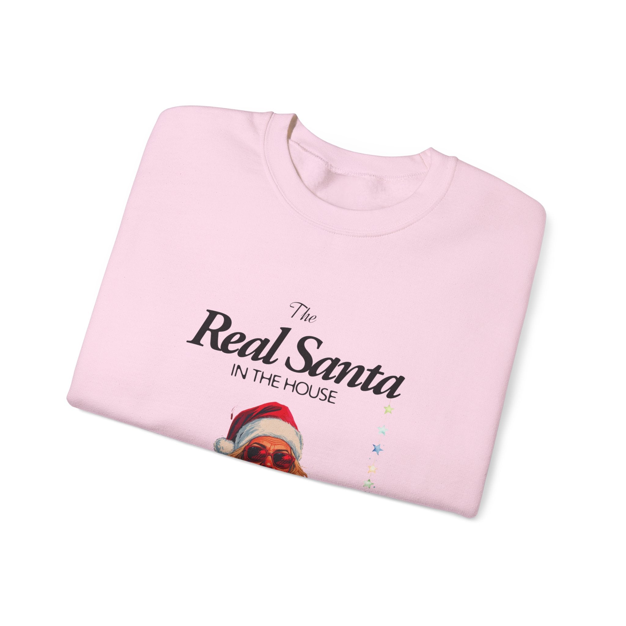 Sweatshirt — "The Real Santa in the House" Vintage Santa Holiday Crewneck