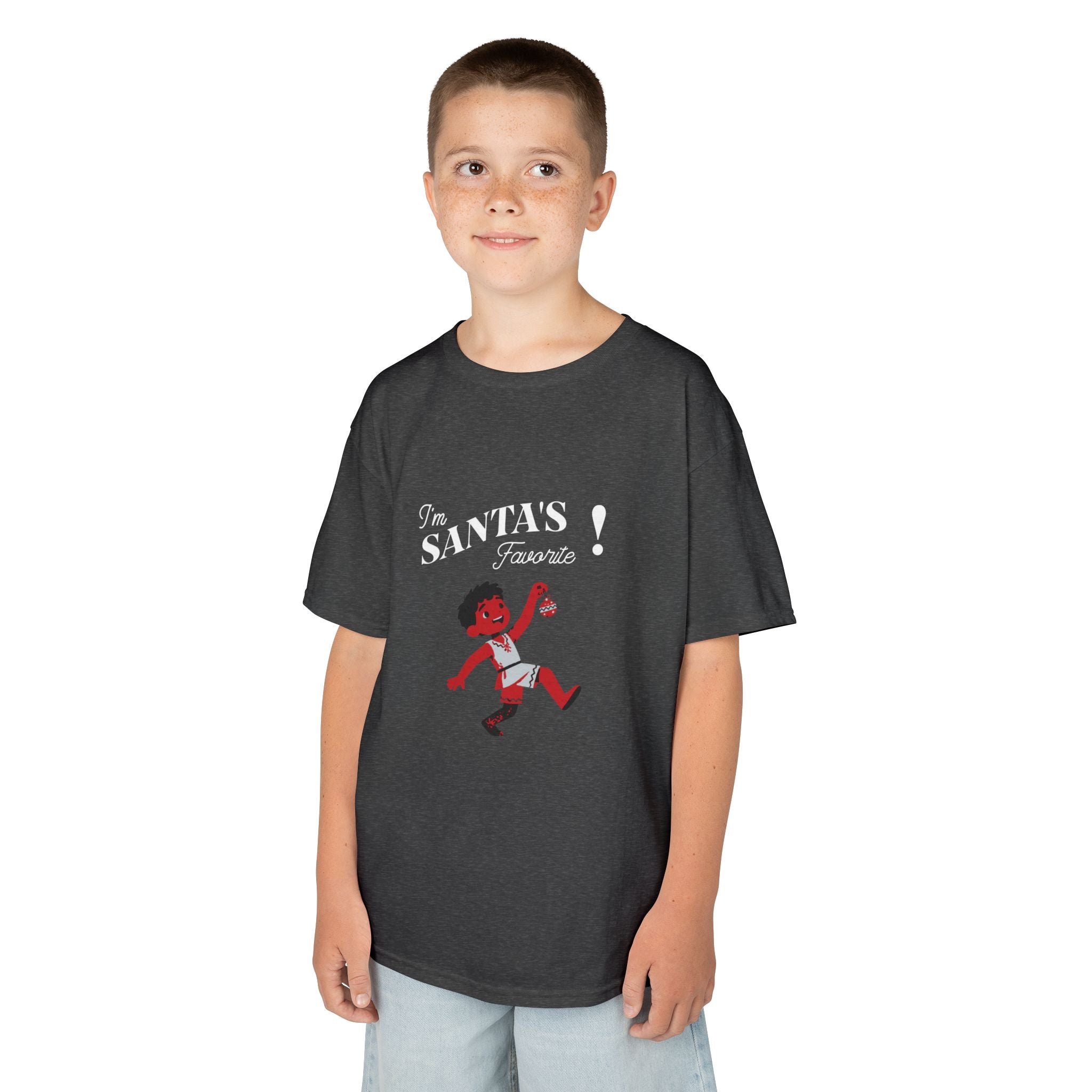 Kids T-Shirt — "I'm Santa’s Favorite" Festive Elf Graphic Tee