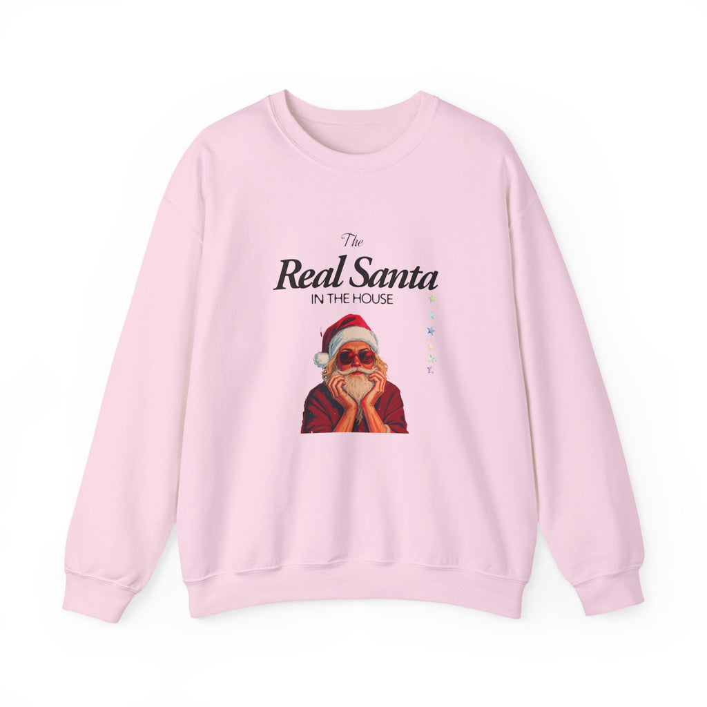 Sweatshirt — "The Real Santa in the House" Vintage Santa Holiday Crewneck