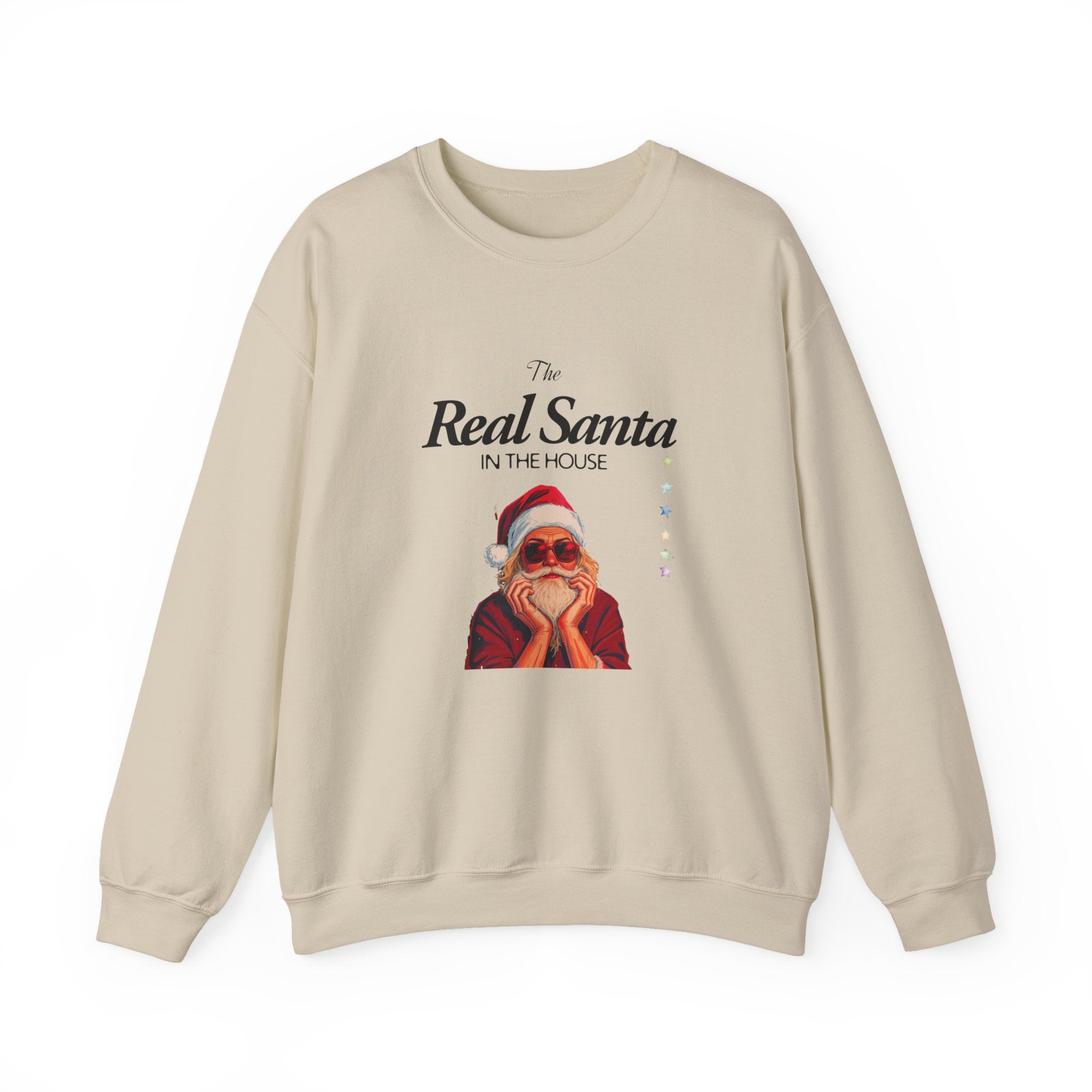 Sweatshirt — "The Real Santa in the House" Vintage Santa Holiday Crewneck